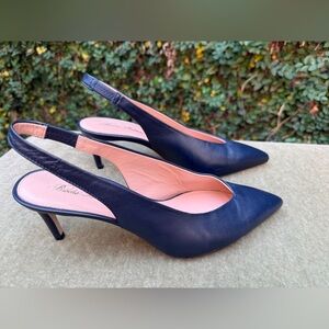 Brooks Brothers Elegant Navy Slingback Heels